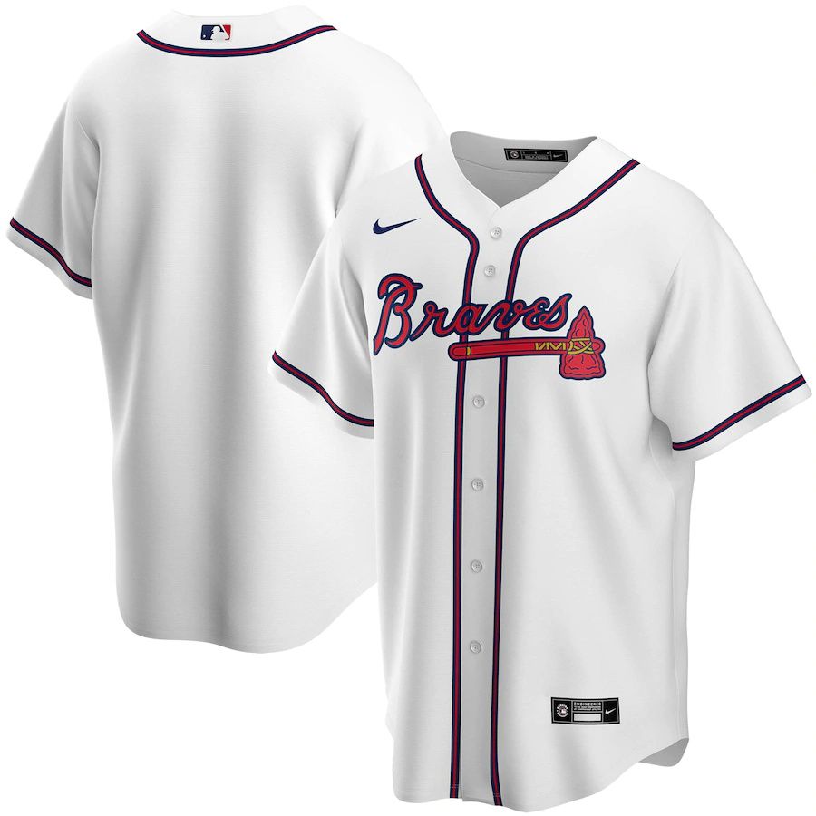 Mens Atlanta Braves Nike White Home Replica Team MLB Jerseys->los angeles angels->MLB Jersey